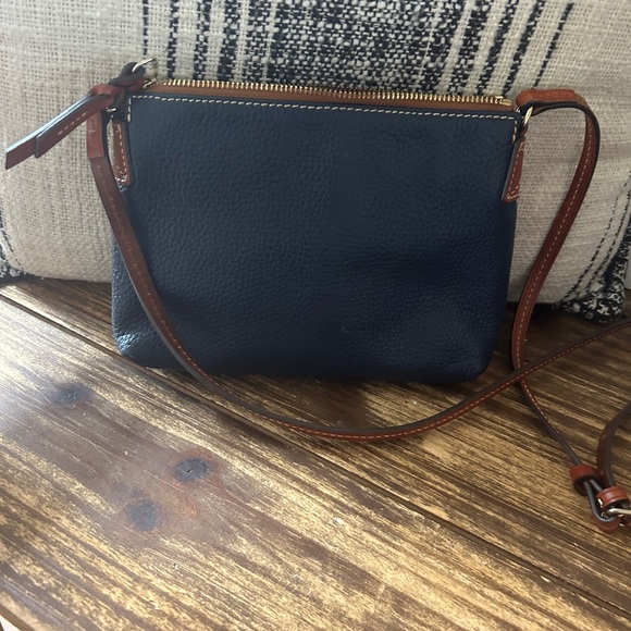 Dooney & Bourke Navy and Brown Ginger Large Crossbody Bag - Picture 3 of 7